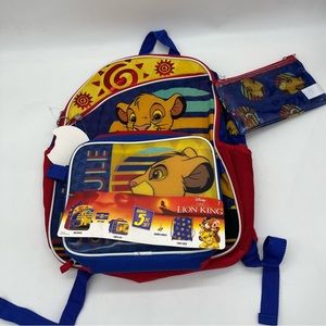 Vintage The Lion King Backpack Lunch Kit Cinch Sack Pencil School Bag Set NWT